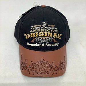 Brown and Black Embroidered Baseball Hat